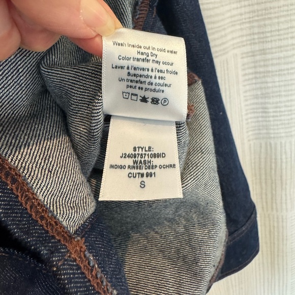 Veronica Beard Dark Denim Jacket with Brown Collar - Picture 11 of 12